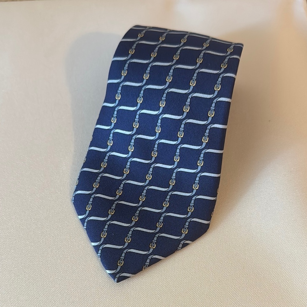 Hermes Equestrian Patterned silk Tie